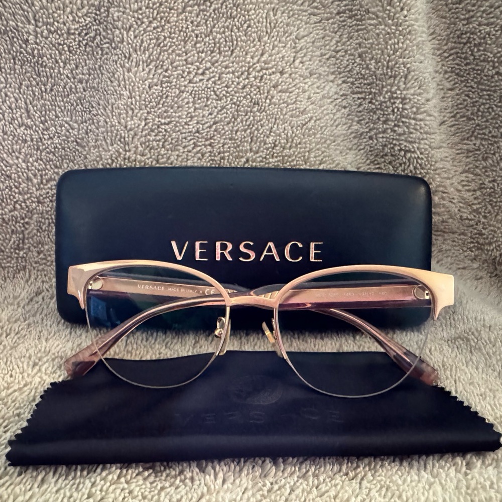 Versace Blush Pink Eyeglasses with Case and Cloth
